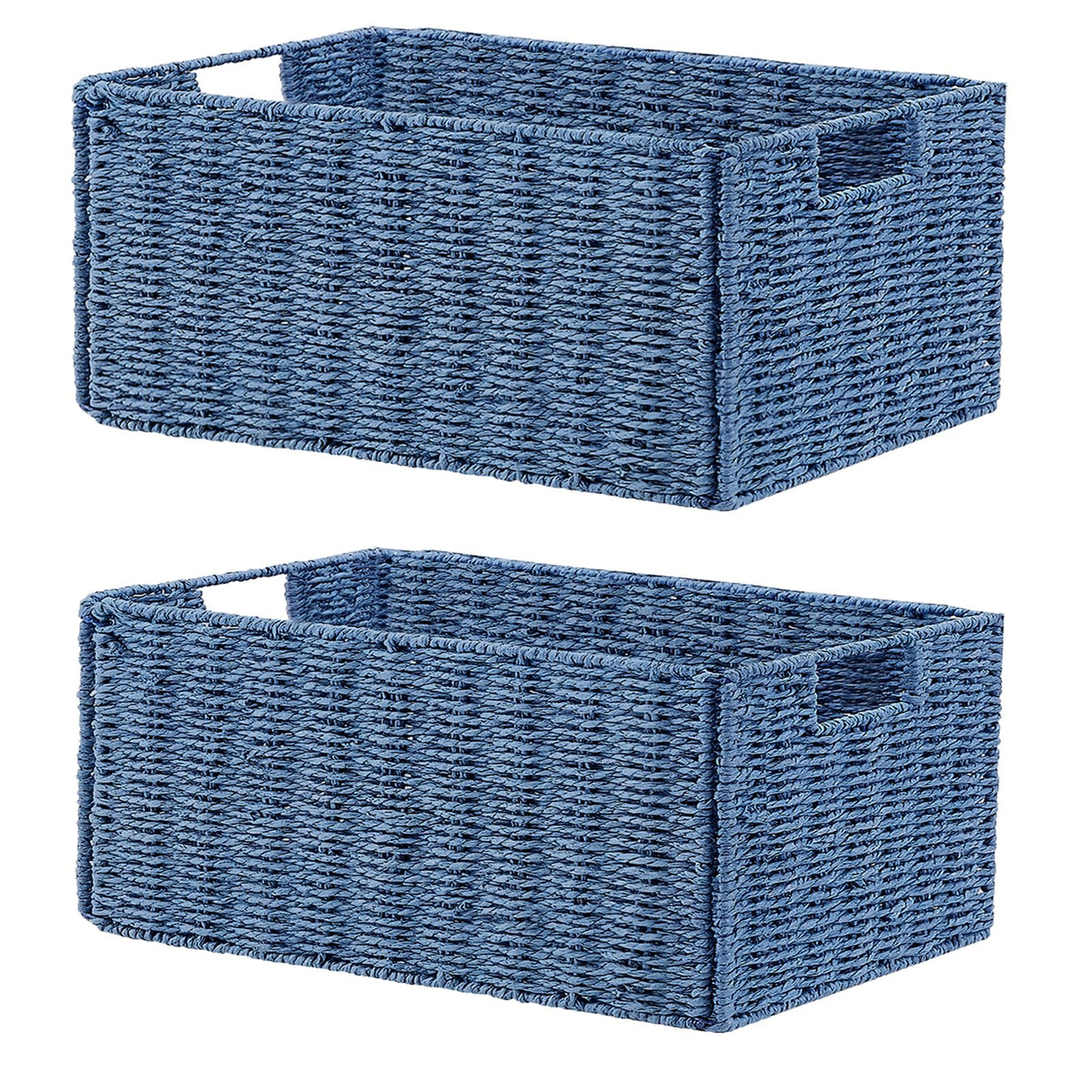 Vagusicc Storage Baskets for Shelves, Small Organizer Box Storage Bins with Handles, Wicker Basket for Bathroom Storage