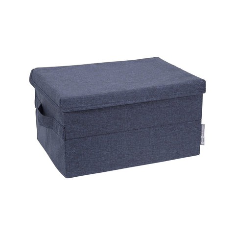 Bigso Box of Sweden Foldable Soft Storage Box for Home and Office - Canvas Wardrobe Organiser with Lid