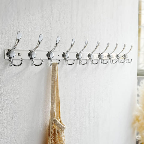 Dseap Coat Rack Wall Mount 94cm, Heavy Duty 2.5mm Base vs Flimsy 1mm, Double-Thick Solid Anti-Snap Hooks