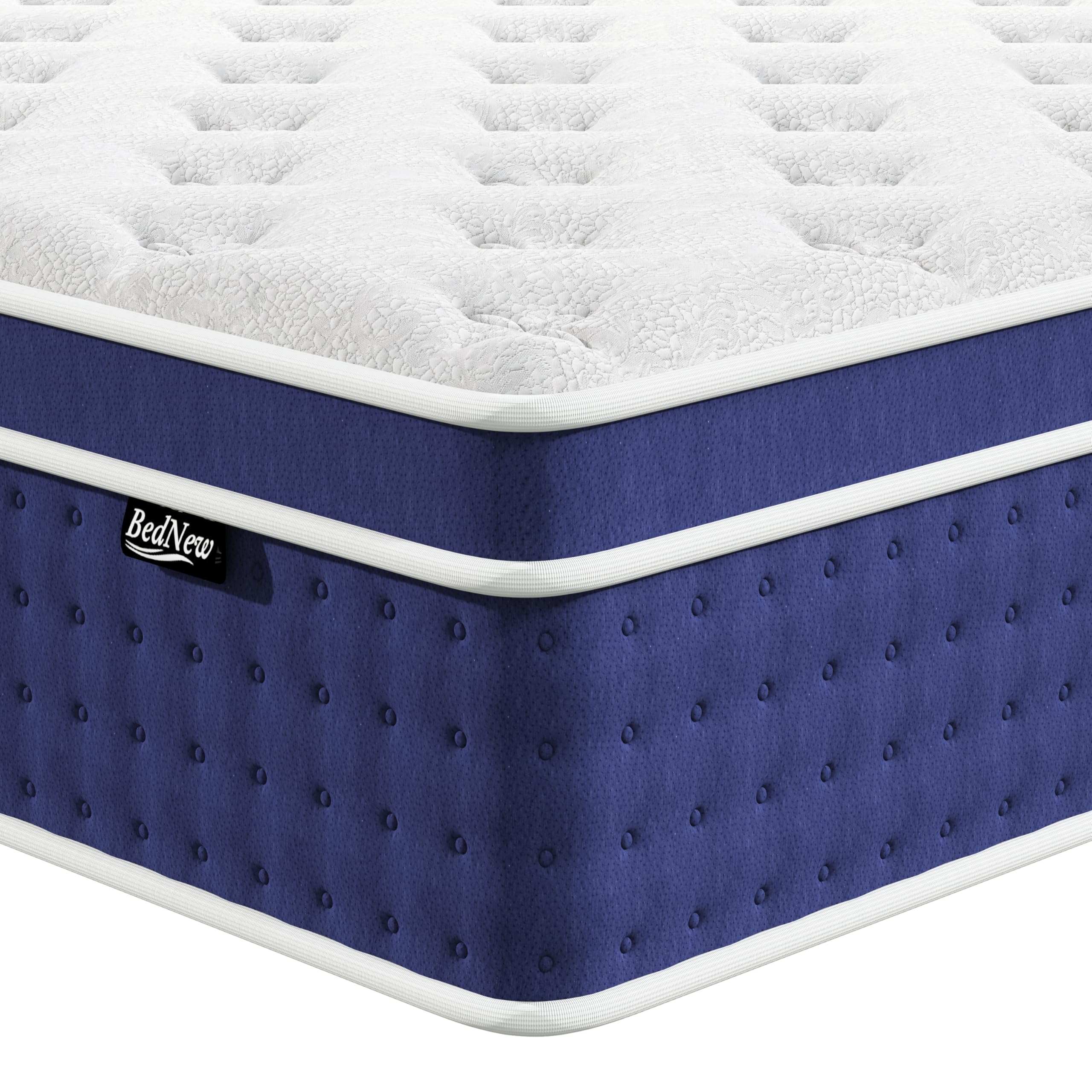 Bednew Double Mattresses 30.5cm, 12 Inch Innerspring Hybrid Mattress Double 4FT6 with Breathable Foam and Pocket Spring For Cool Comfort Sleep