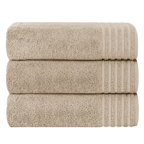 Olivia Rocco Monaco 3 Pack Bath Sheets Highly Absorbent Premium Quality 100% Cotton Large Towel Set Extra Soft Quick Dry Large Towels Bath Sheet 500