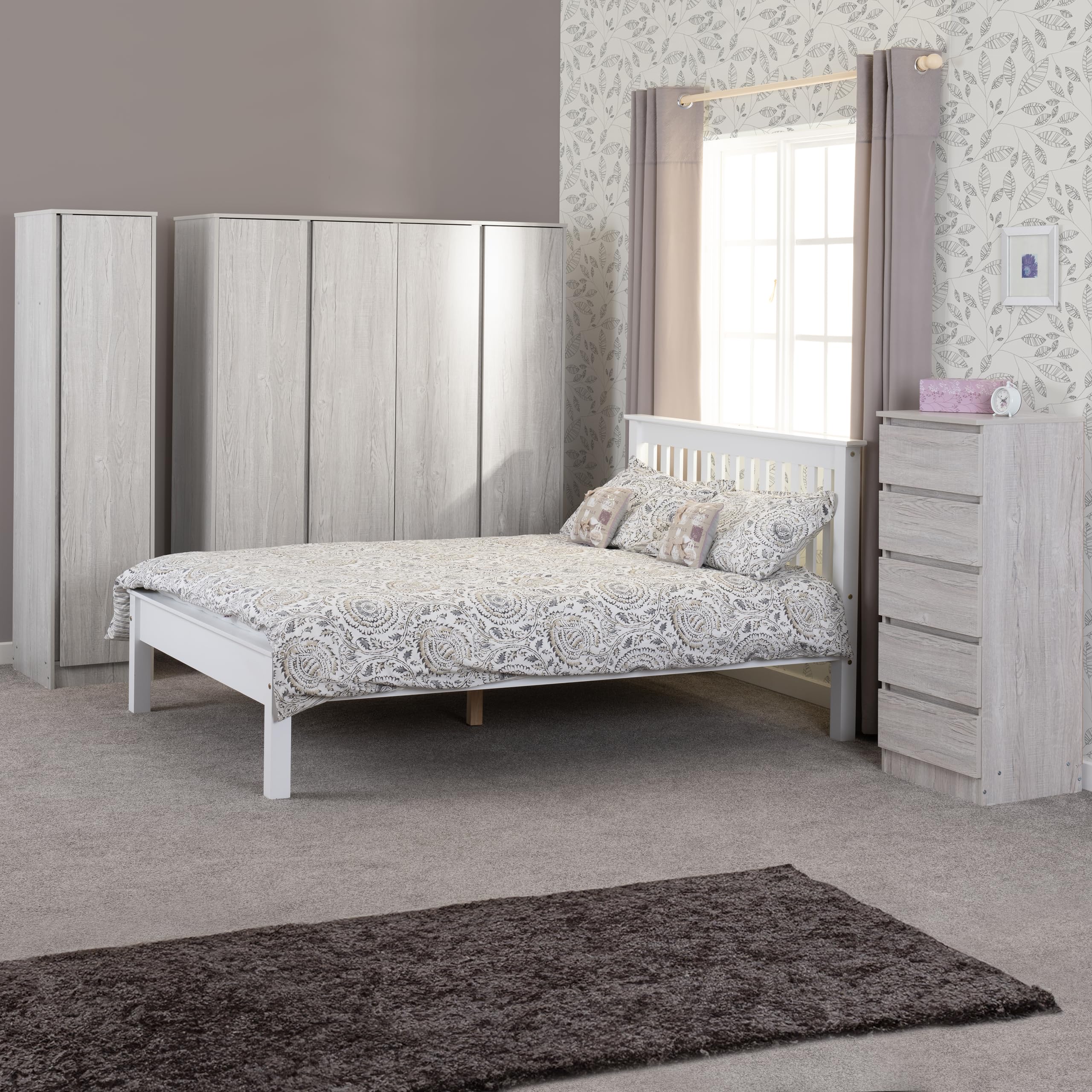 Seconique Malvern 1 Door Wardrobe in Urban Snow