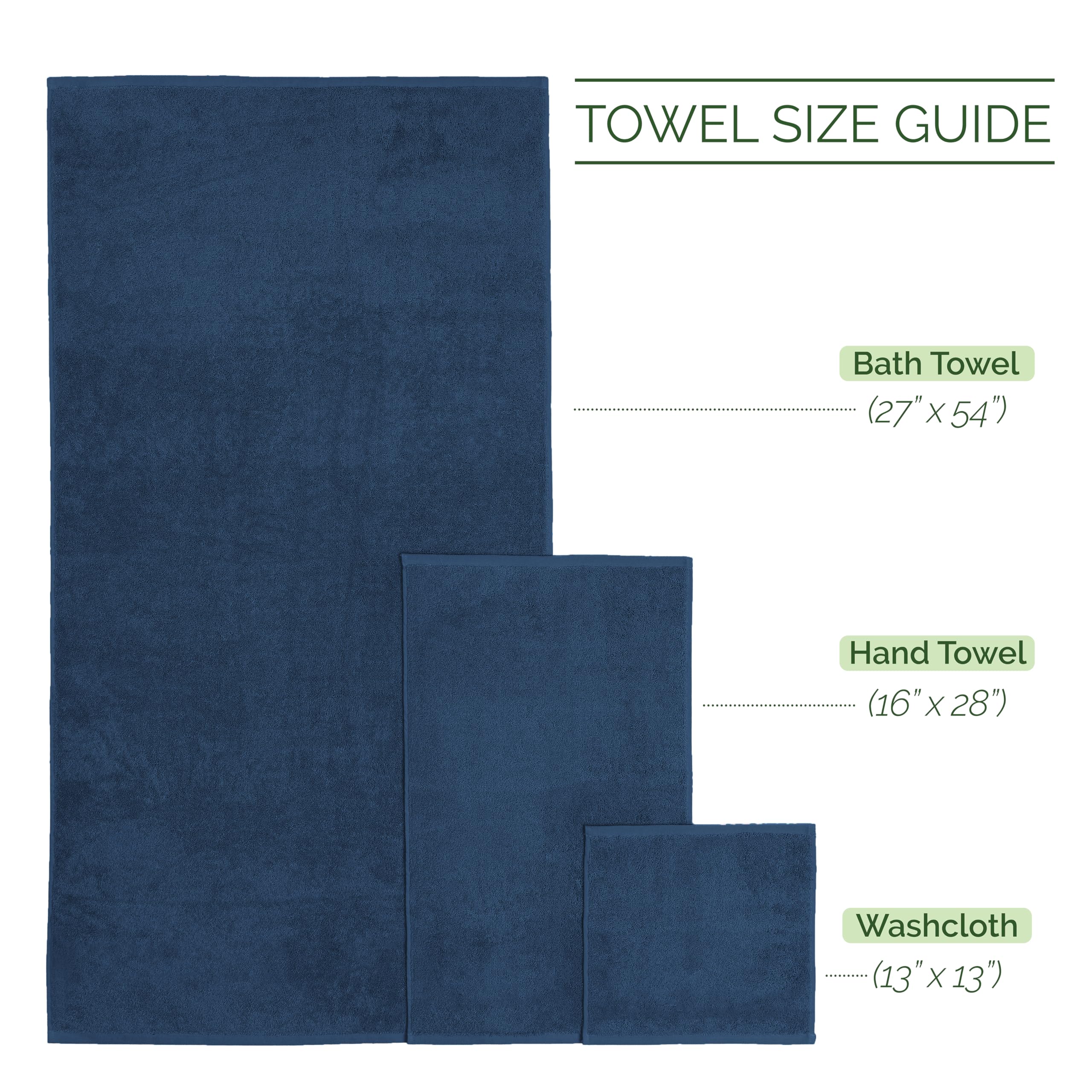 Elegant Comfort 4 Lines Viscose Stripe 6-Piece Premium Towel Set - 100% Turkish Cotton High Absorbent Luxury Bathroom Towels – Includes 2 Washcloths