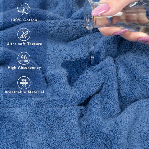 American Soft Linen Jumbo Large Bath Towels, 100% Cotton, 35 x 70 cm, Luxury Oversized Turkish Bath Towel for Bath, Beach and Pool, Electric Blue