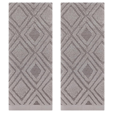 HMETOL Geometric Pattern Cotton Decorative Soft Absorbent Hand Towels