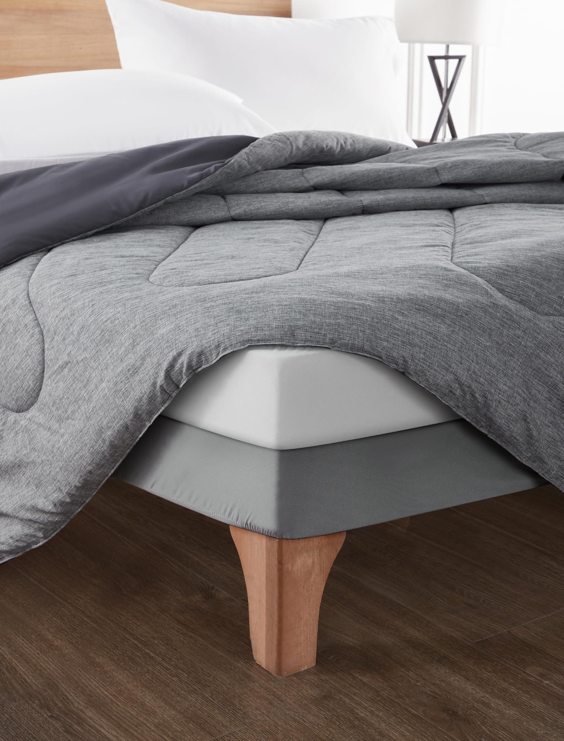 Dahlica Bed Base Cover Double 140x190 cm White – Soft and Stretchy Fabric – Impeccable Look – Easy to Install