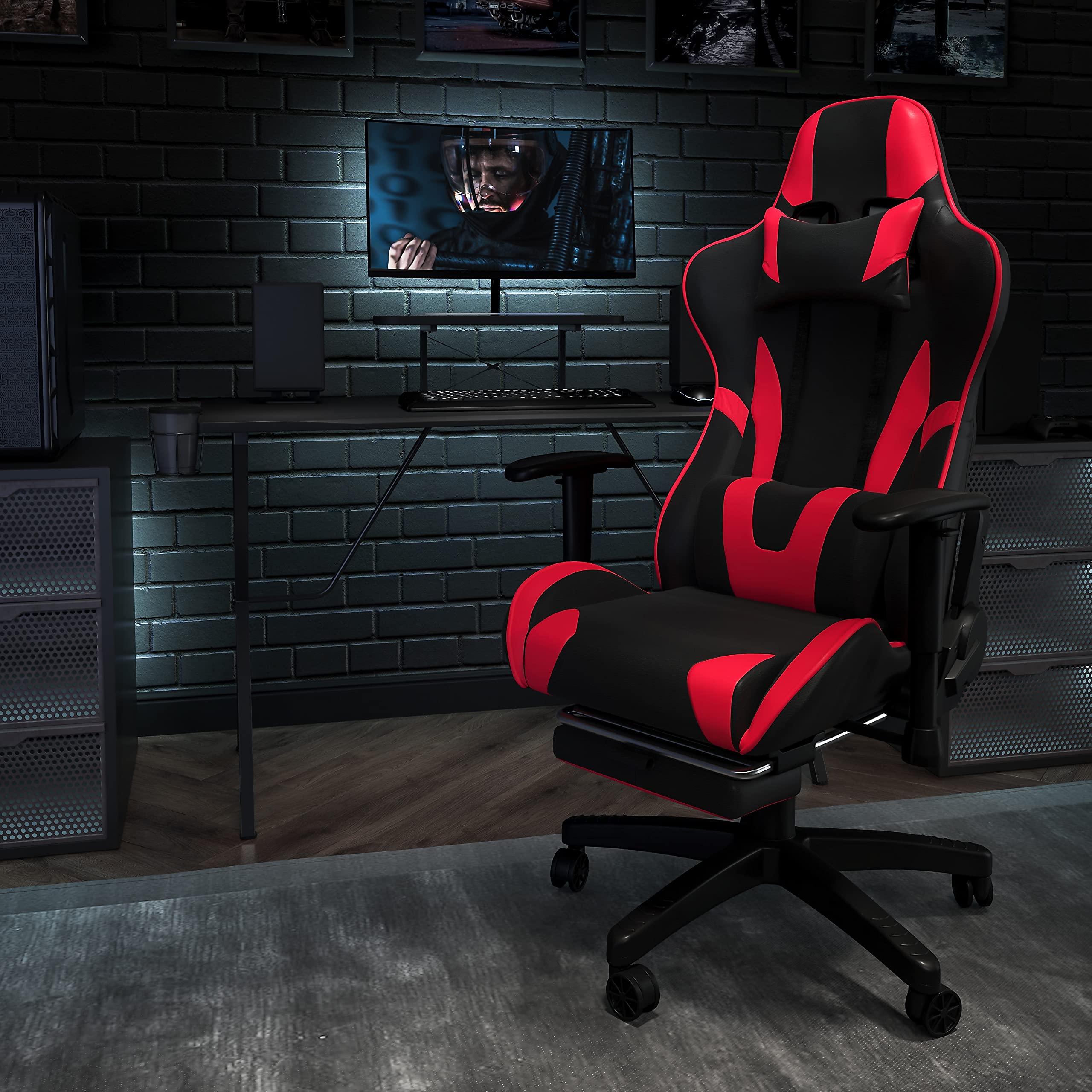 Flash Furniture X30 Gaming Chair, Ergonomic Office Chair for PC and Gaming Setups, Adjustable Racing Chair with Fully Reclining Back Support