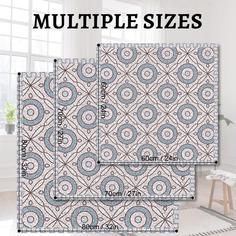 Quick Dry Large Square Shower Mat Non Slip 80x80 CM, Anti Mould PVC Loofah Bath Mat for Bathroom Floor & Wet Room
