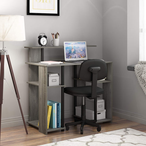 Furinno JAYA Simple Design Computer Desk, Writing Desk, Study Desk, French Oak/Black