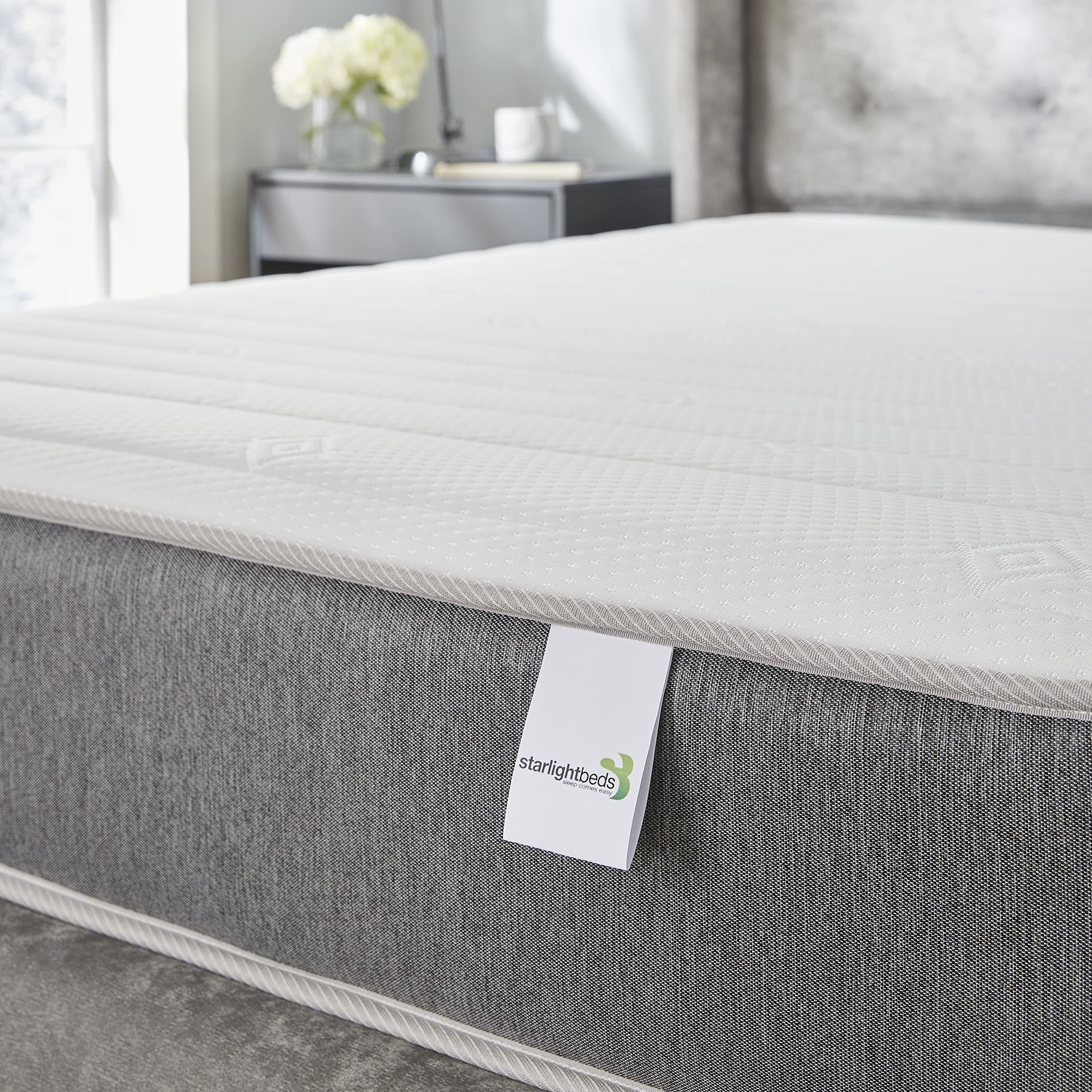 Starlight Beds Linear Grey Double Mattress, 4ft6 x 6ft3