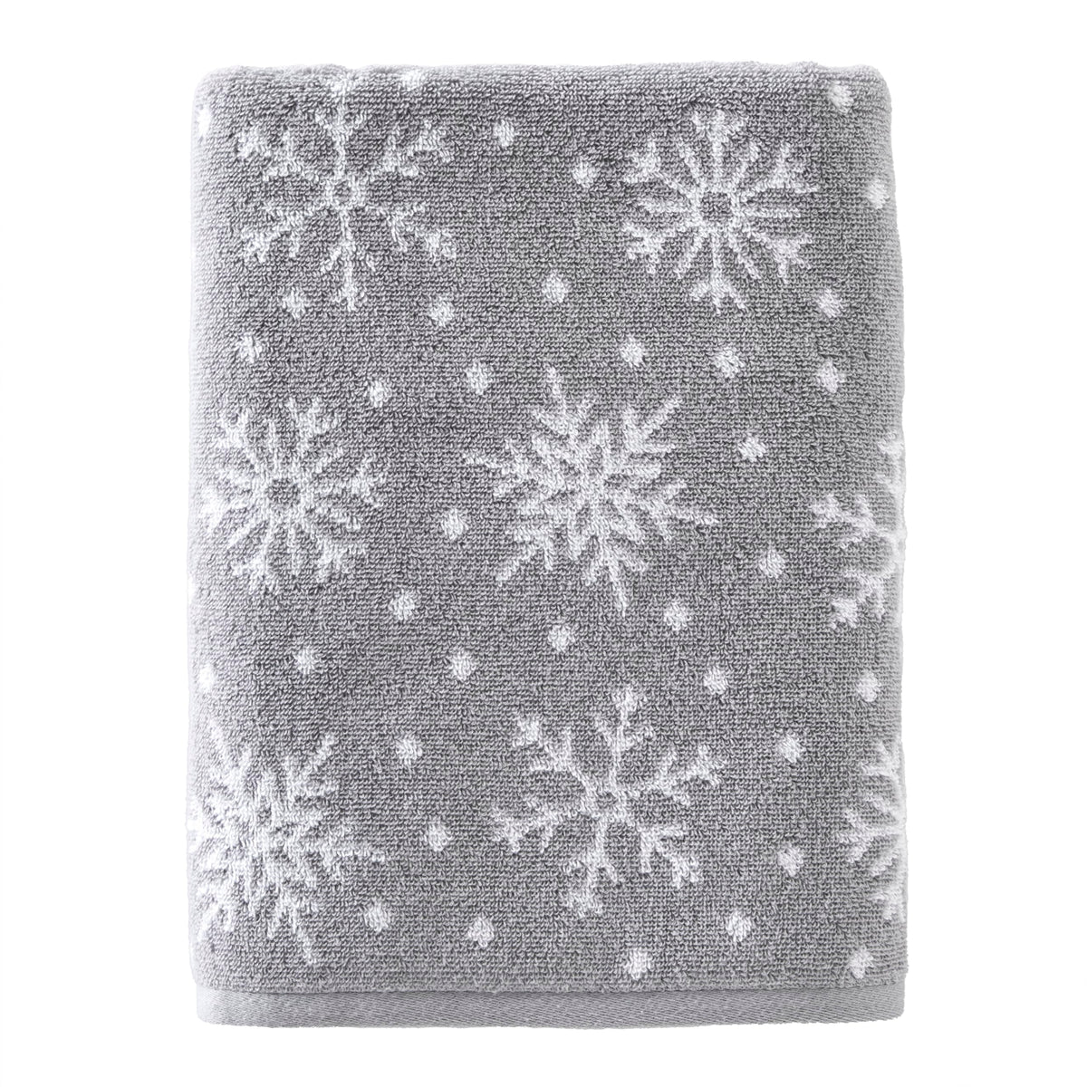 SKL Home Winter Scattered Snowflakes Bath Towel, Gray
