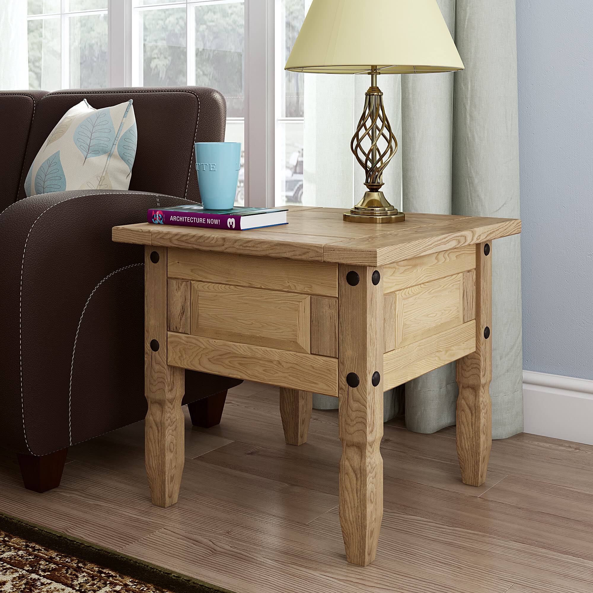 Corona Lamp Table Mexican Solid Pine Waxed