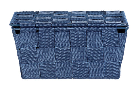 WENKO Adria Storage Basket with Lid Dark Blue Polypropylene 19 x 10 x 14 cm Dark Blue