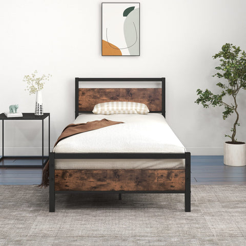 JURMERRY JELUTE 3ft Single Size Metal Platform Bed Frame, Black