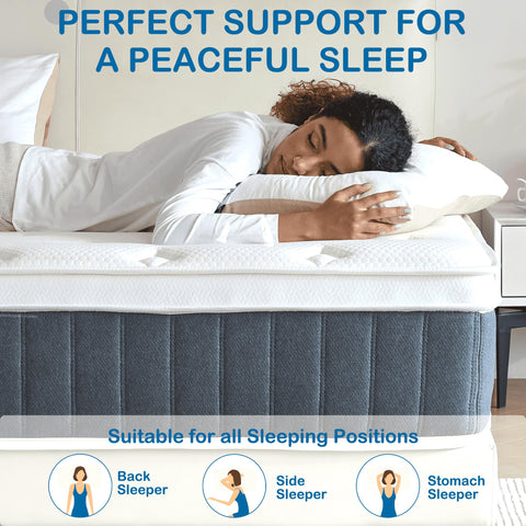 Bednew Hybrid European Small Single Mattress 80x200x31cm