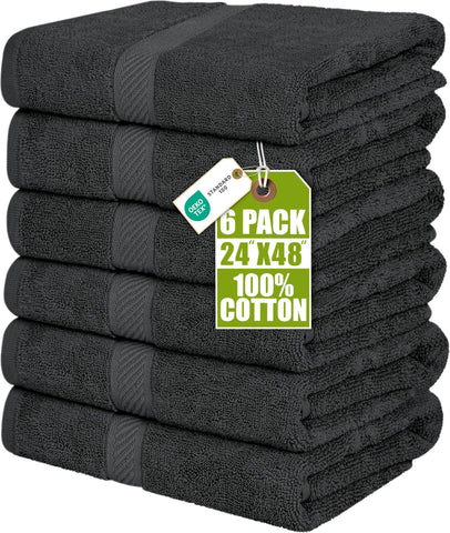 Utopia Towels 6 Pack Medium Bath Towel Set, 100% Ring Spun Cotton (24 x 48 Inches) Medium Lightweight and Highly Absorbent Quick Drying Towels