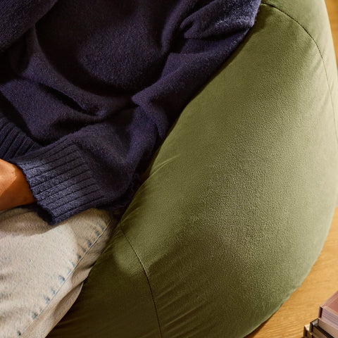 icon Kingston Velvet Bean Bag with Filling Included, Green