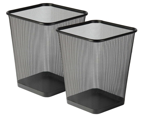 Best House Metal Mesh Square Bin - 9 Litre Black Wire Waste Basket - Lightweight and Sturdy Paper Bin for Kitchen, Home Office, Living Room, Bedroom