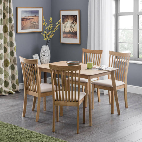 Julian Bowen Boden Dining Table for 4, Oak Effect - H75 x W118 x D77cm