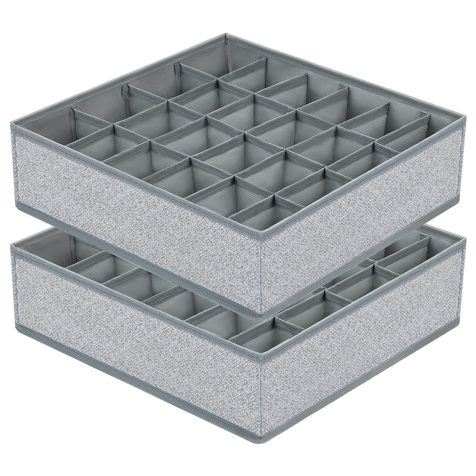 DIMJ Underwear Organiser - 24 Cell Drawer Dividers for Clothes, Set of 2