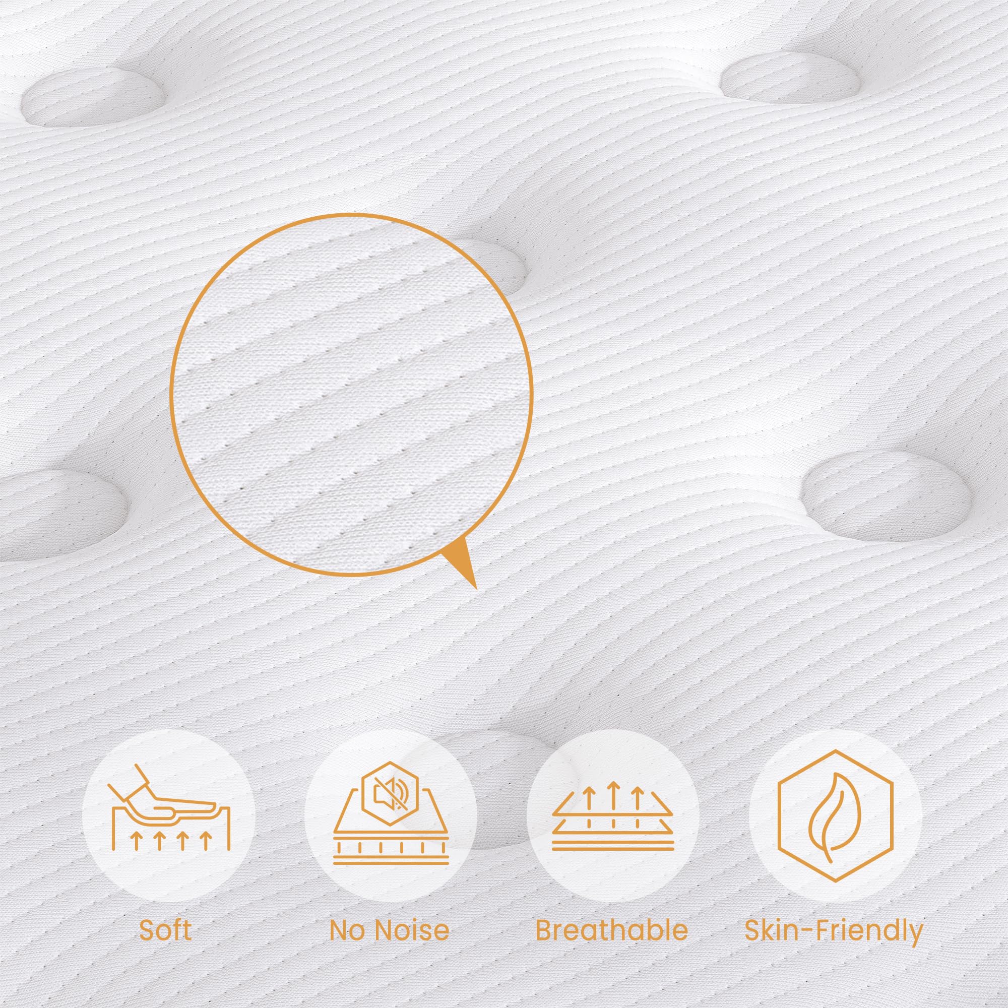 TeQsli Small Double Mattress 4FT Memory Foam Spring Hybrid Mattress 22CM