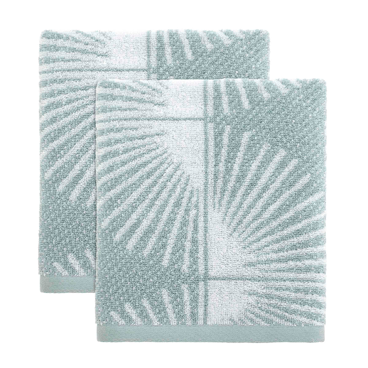 Nicole Miller - Hand Towels, Soft & Absorbent Cotton, Dorm Room Essentials, Set of 2 (Kendall Collection, Oasis)