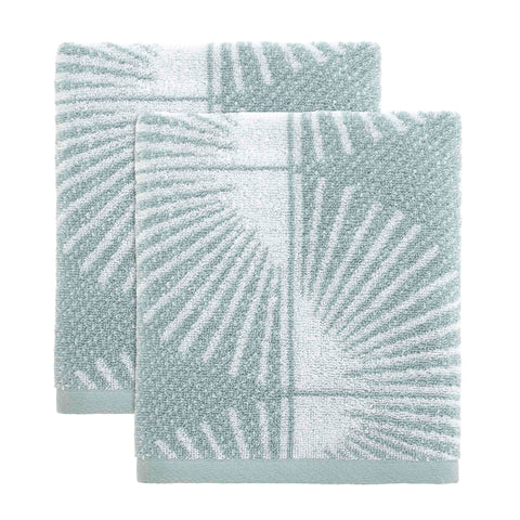 Nicole Miller - Hand Towels, Soft & Absorbent Cotton, Dorm Room Essentials, Set of 2 (Kendall Collection, Oasis)