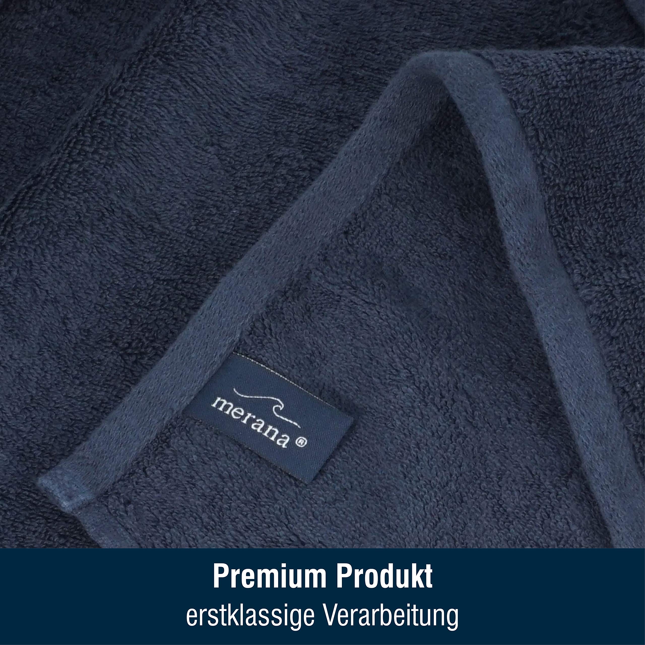 Merana Rome Washcloth Set Absorbent Soft and Lint- Terry Wash Gloves Luxury Quality Heavy Organic Cotton 590 GSM Pacific Blue, 4 x Wash Mitt