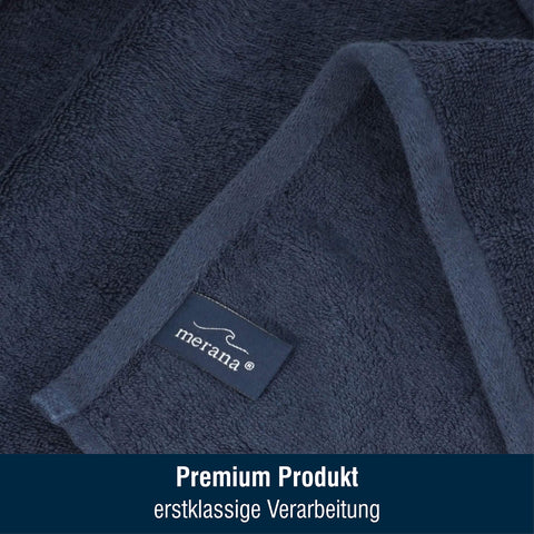 Merana Rome Washcloth Set Absorbent Soft and Lint- Terry Wash Gloves Luxury Quality Heavy Organic Cotton 590 GSM Pacific Blue, 4 x Wash Mitt