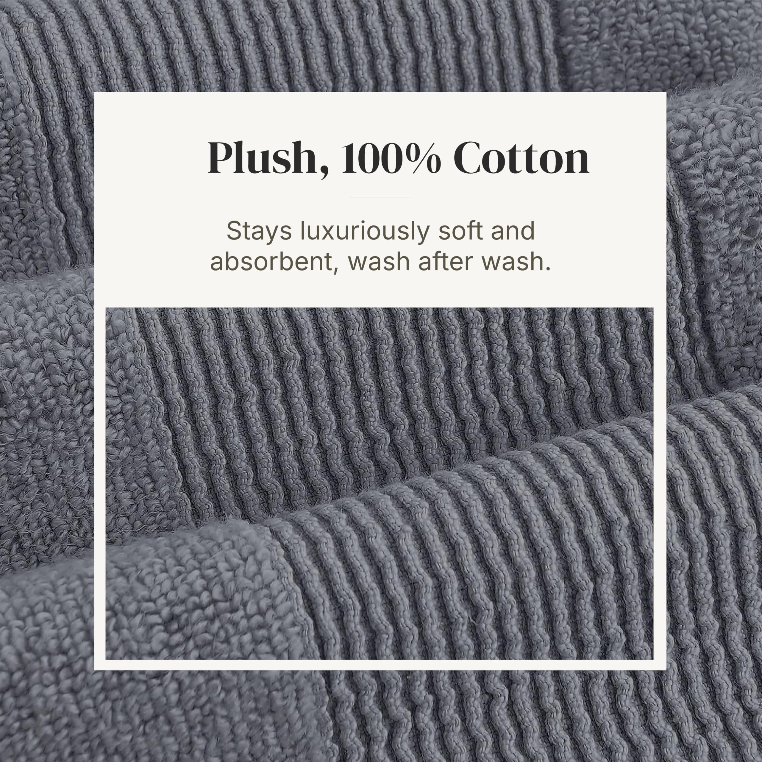 Modern Threads Amrapur Overseas 100% Combed Cotton Toilet Set, Charcoal, 6 pieces