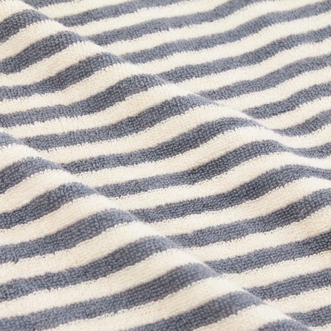 Yard Hebden Striped Cotton Terry Bath Sheet (Mineral Blue, 100 x 150 cm)