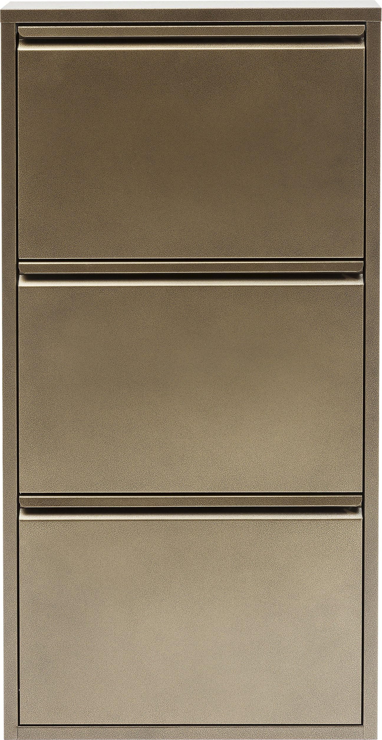 Kare Design Shoe Cabinet Caruso, 3 flaps, bronce, 103x50x14 cm
