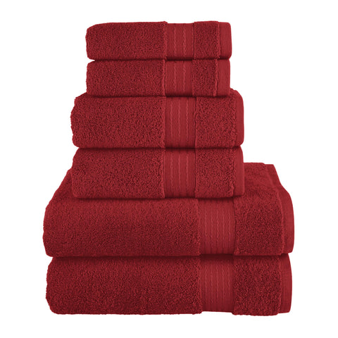 Elegant Comfort Premium Cotton 6-Piece Towel Set, Includes 2 Washcloths, 2 Hand Towels and 2 Bath Towels, 100% Turkish Cotton