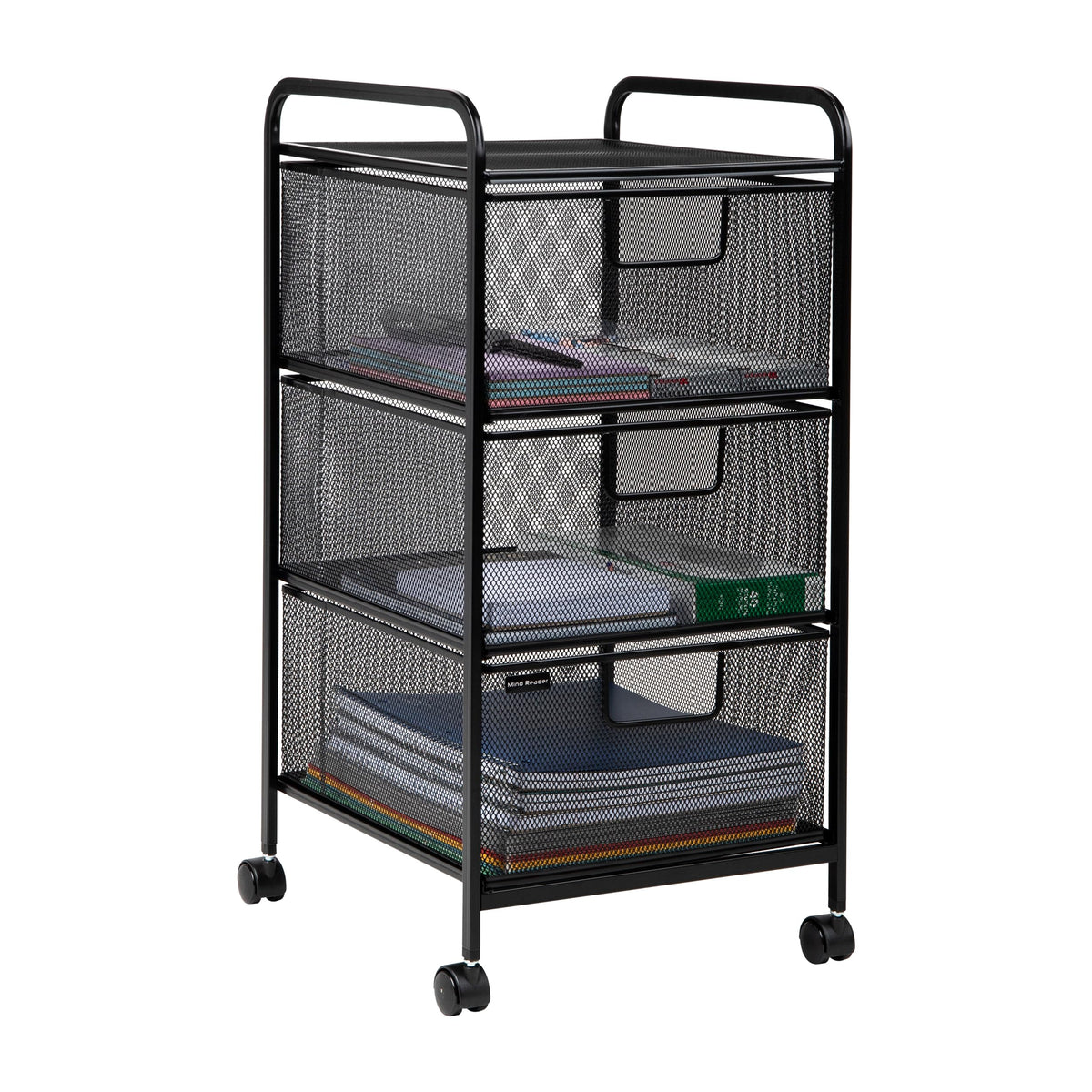 Mind Reader Metal Mesh, 12.75" L x 13.25" W x 25" H, Black