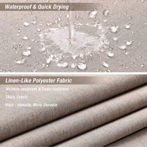 Krismile Linen Eyelet Shower Curtains Mildew Resistant Waterproof Washable, Weighted Hem Bathroom Shower Curtain with 12 White Bath curtain Hooks