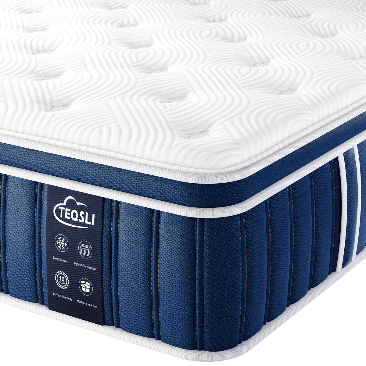 TeQsli Small Double Mattress Memory Foam Pocket Spring Hybrid 120x190x27 cm