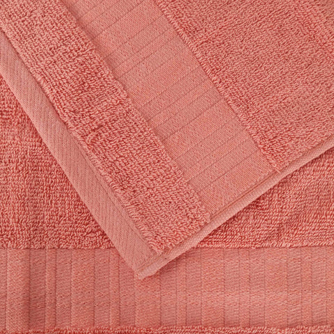 Superior 6-Piece Cotton Towel Set, Geometric Design, Dobby Border, Plush Quick Dry Towels, Decorative Bathroom, Spa, Includes 2 Bath, 2 Hand