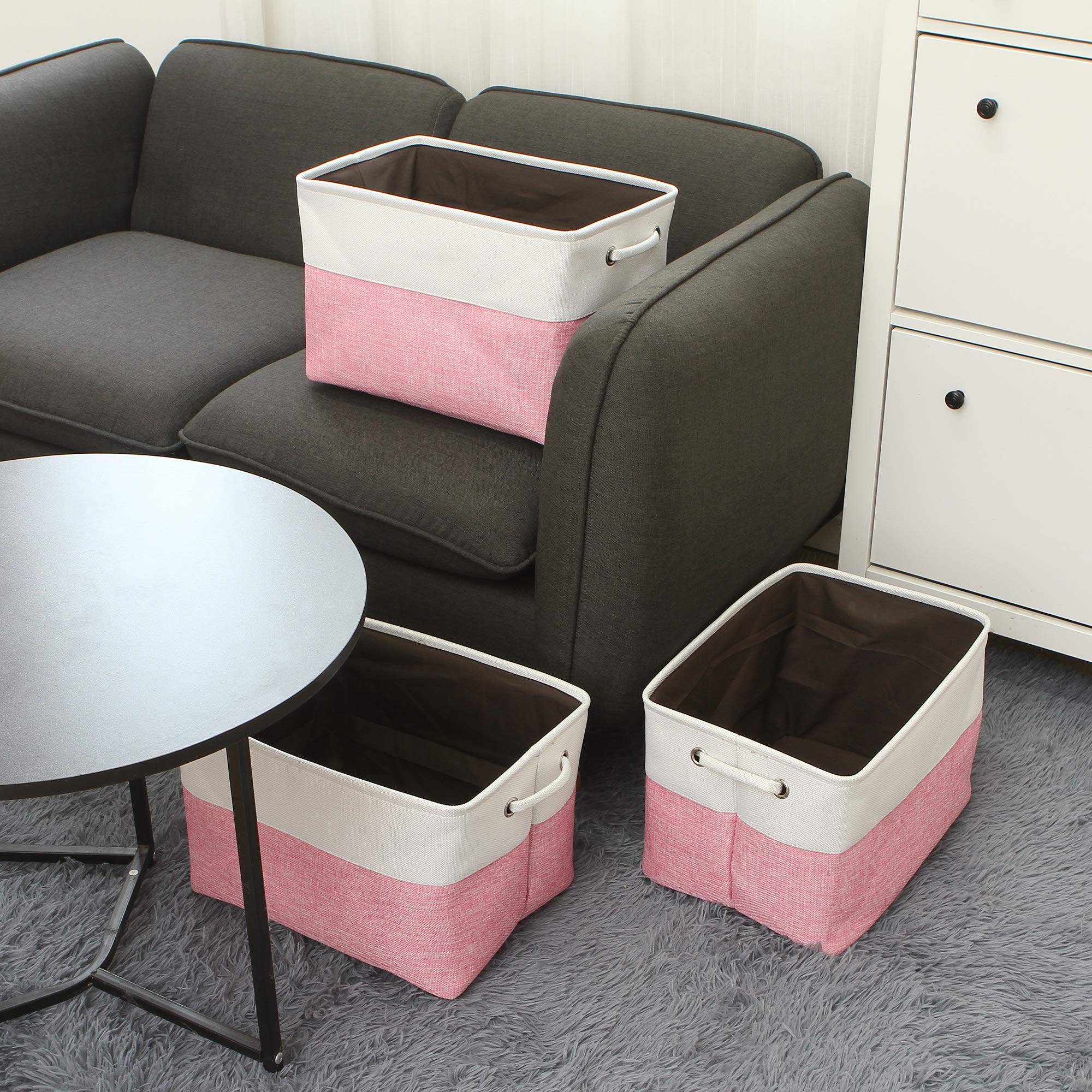 Sea Team Triple Large Rectangular Canvas Storage Organiser with Handles