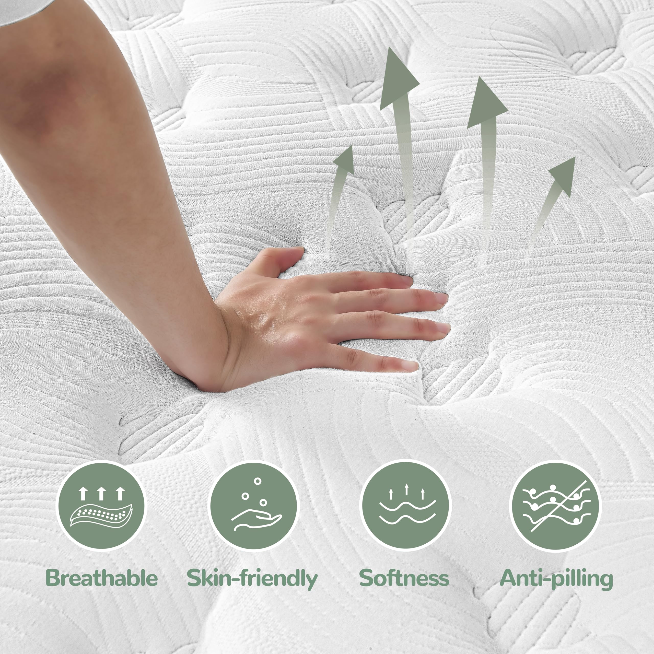 Giovanly 10 Inch Single Size Mattress, Hybrid Mattress in a box Gel Memory Foam, Pocket Springs