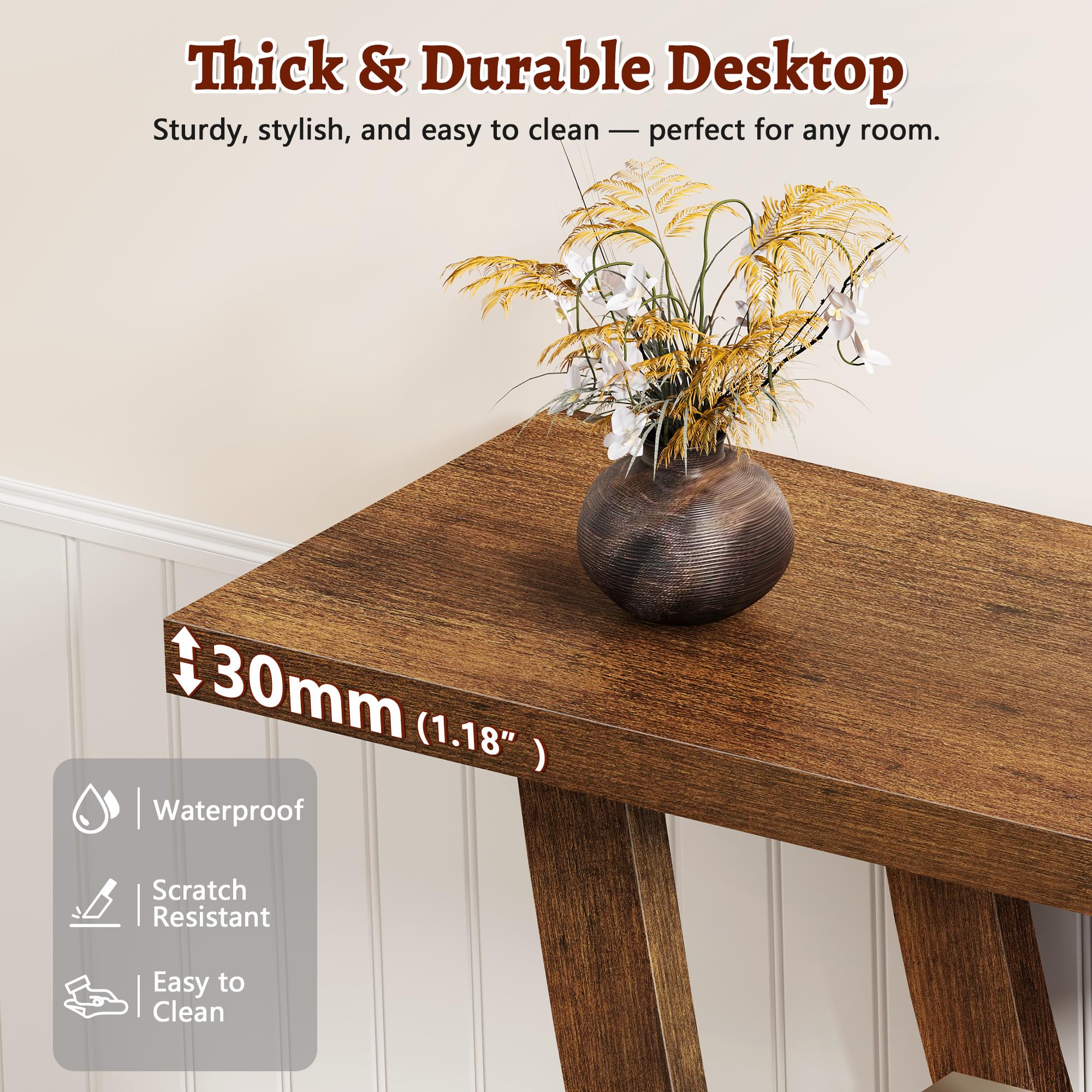 FAVOOSTY Slim Console Table for Hallway, 3-Tier Half Moon Narrow Entryway Table with Shelves, Industrial Behind Sofa Table