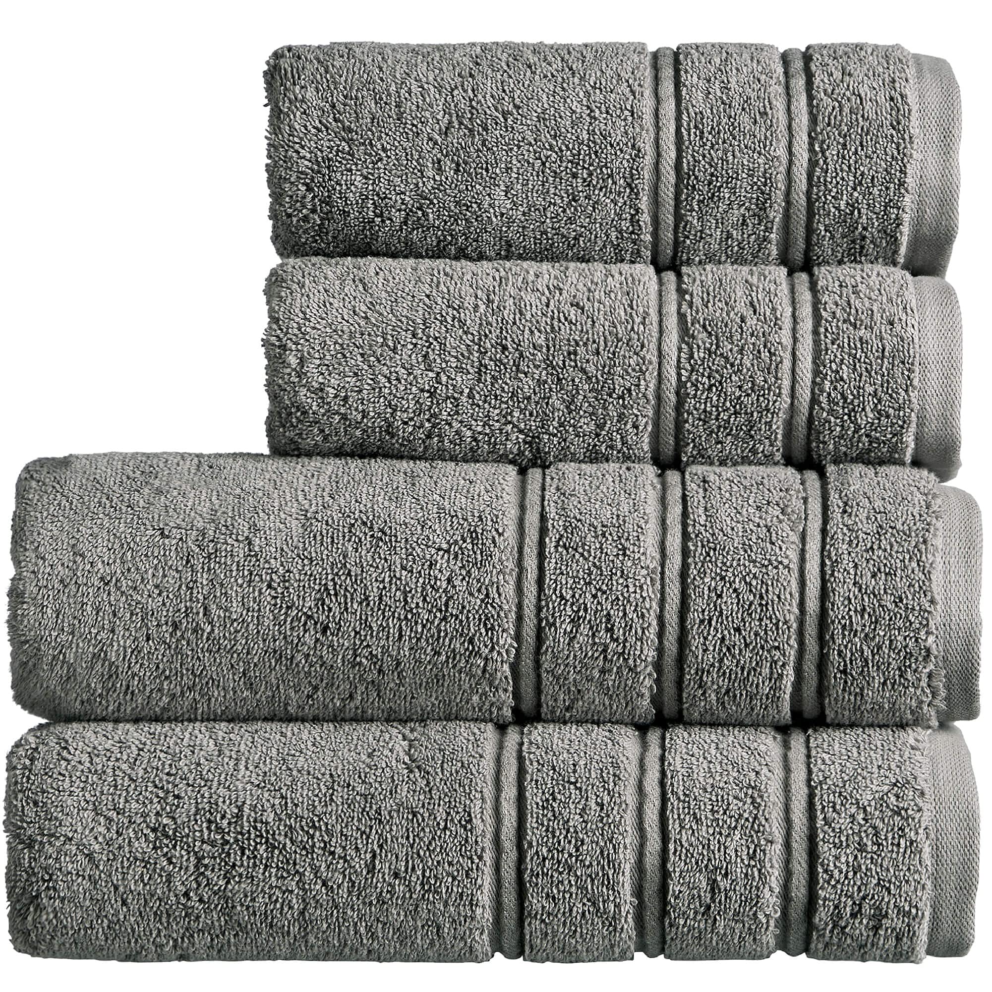 Christy Antalya Large Bath Towels | Set of 4 | 100% Turkish Cotton | 600GSM | Soft Plush Luxury Towel Set | 2 Bath Towels 2 Hand Towels | Quick Dry