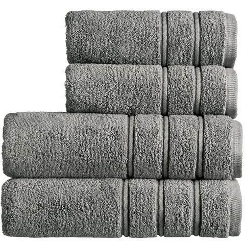 Christy Antalya Large Bath Towels | Set of 4 | 100% Turkish Cotton | 600GSM | Soft Plush Luxury Towel Set | 2 Bath Towels 2 Hand Towels | Quick Dry