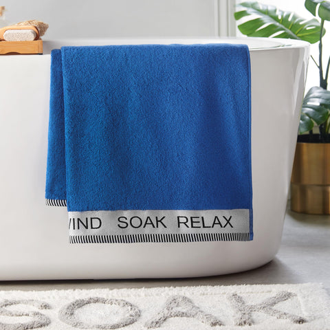 Catherine Lansfield Relax And Unwind 50x85cm Hand Towel Cobalt Blue