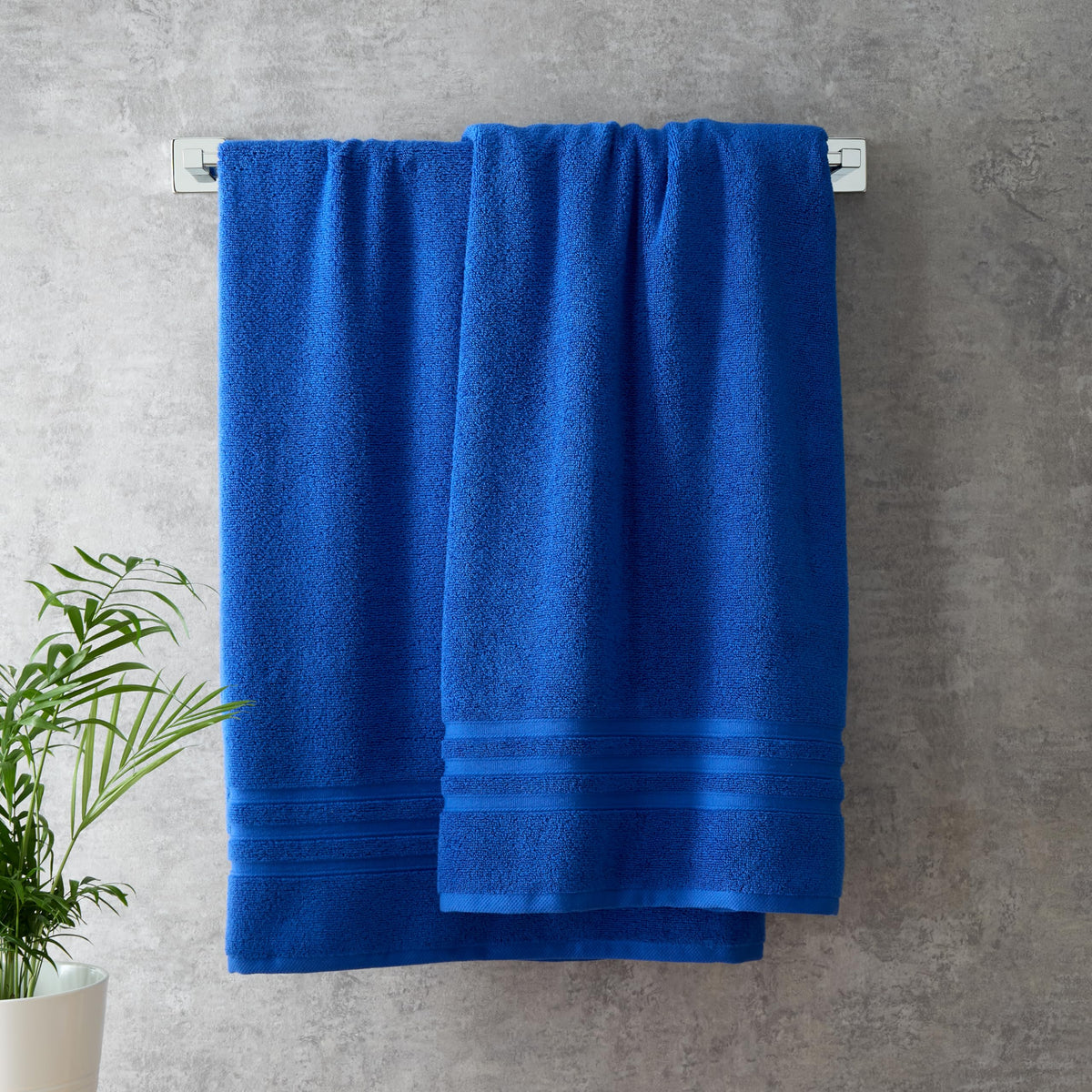 Catherine Lansfield Zero TwistZero Twist Cotton 50x85cm Hand Towel Cobalt Blue