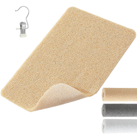 XIYUNTE Soft Shower Mat Non Slip Anti Mould 60 x 40 cm, INCL. Hooks for Drying, PVC Bath Mat Non Slip Anti Mould