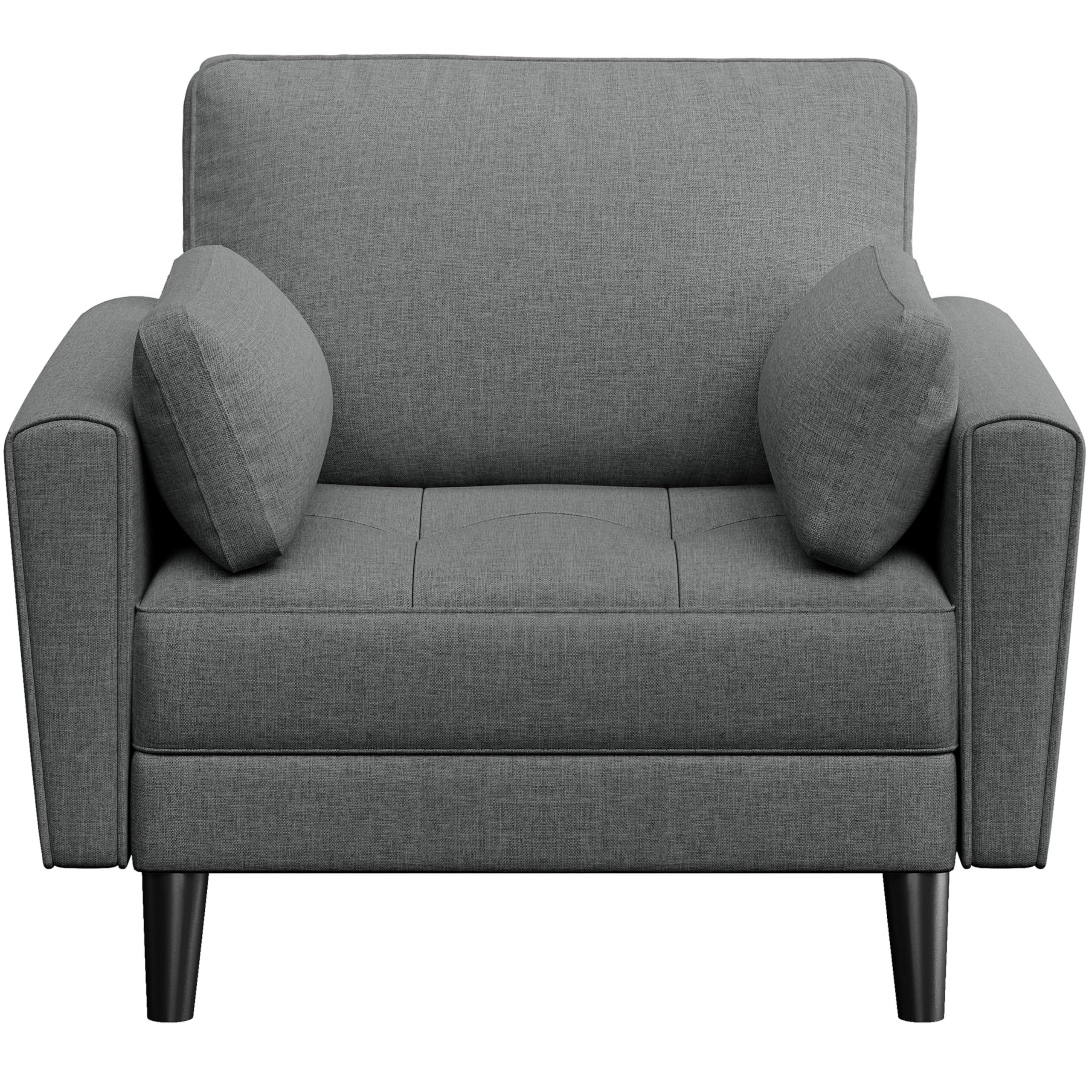 Yaheetech Dark Grey Fabric Oversized Ergonomic High Back Lounge Armchair