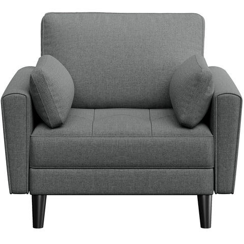Yaheetech Dark Grey Fabric Oversized Ergonomic High Back Lounge Armchair