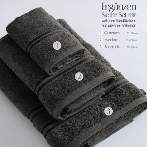 Hammetex Guest Towels Set of 5 30 x 50 cm 100% Cotton Terry Cloth