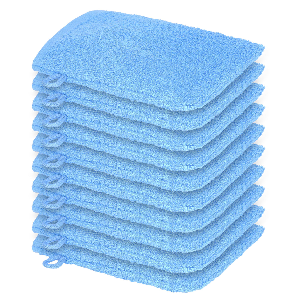 Perefly Washcloth Small Towels Set - 15 X 21 CM Hand Towels for Bathroom & Gym - Soft & Absorbent - Fast Drying Wash Cloths 10 Pack (Blue)
