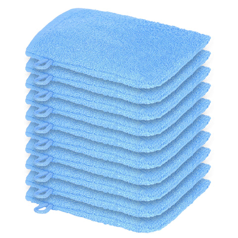 Perefly Washcloth Small Towels Set - 15 X 21 CM Hand Towels for Bathroom & Gym - Soft & Absorbent - Fast Drying Wash Cloths 10 Pack (Blue)